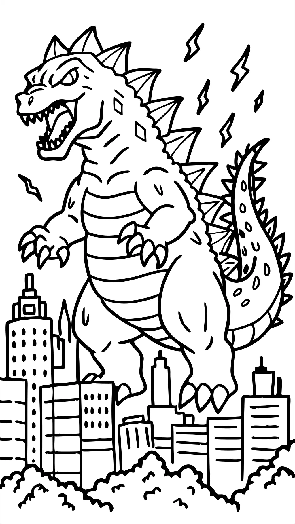 Páginas para colorear de Godzilla